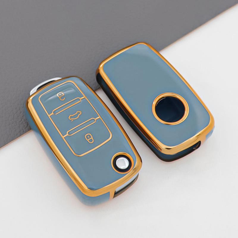 Für VW Golf Polo Bora Beetle Tiguan für SKODA Fabia Superb für SEAT Leon Toledo Altea Ibiza TPU-Fernschlüsselgehäuseabdeckung