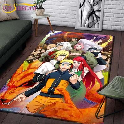 Anime Naruto rutschfeste Teppiche für Wohnzimmer, bequemer Teppich, weiche Bodenmatte, Teppiche für Schlafzimmer, Matte, Teppich für Zuhause, große pelzige Matte