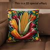 2D Rustic Farm Chili Corn Throw Pillow Covers Pattern Cushion Cover Suitable For Sofa Bedroom Car Pillow Cover
