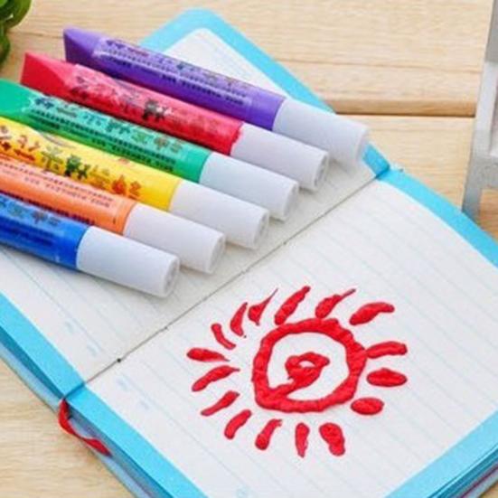 6 stk Farge DIY Bubble Popcorn Tegning Pen Art Creat Markers Skrivesaker