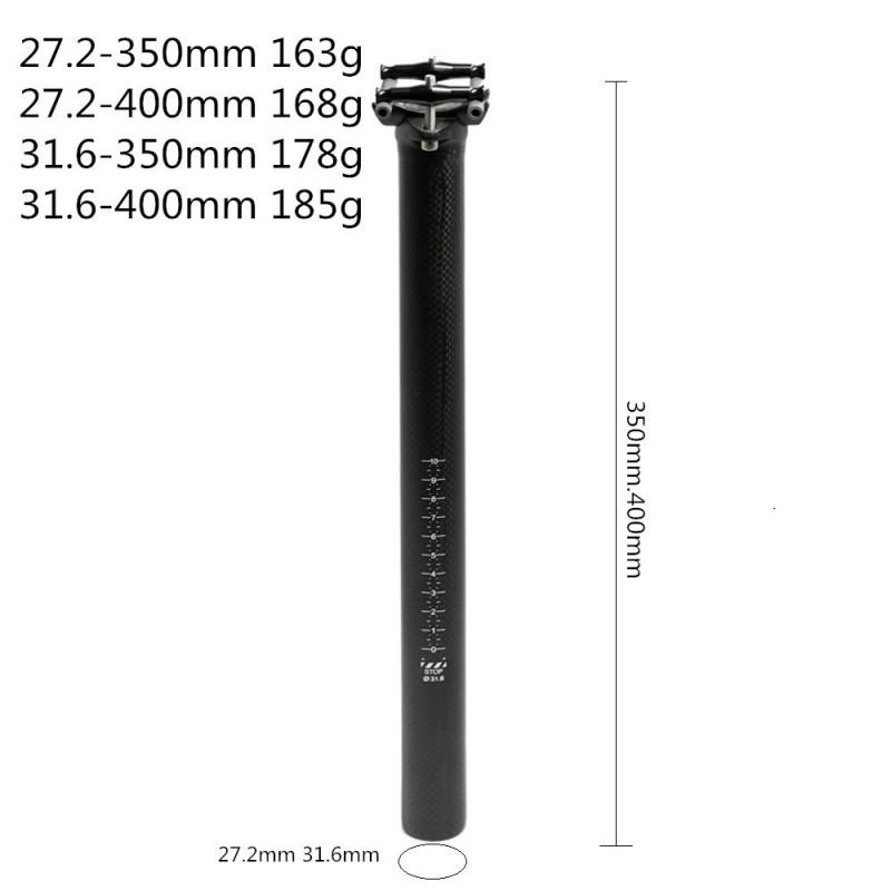 Carbon Fiber Bicycle Seatpost Road Mountain Bikes Lightweight 0 7 Offset 27.2mm/31.6mm Diameter