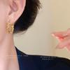 Silver Needle Irregular Broken Tremella Ring Retro ins Simple and Exquisite Commuter Earrings Light Luxury Premium Earrings