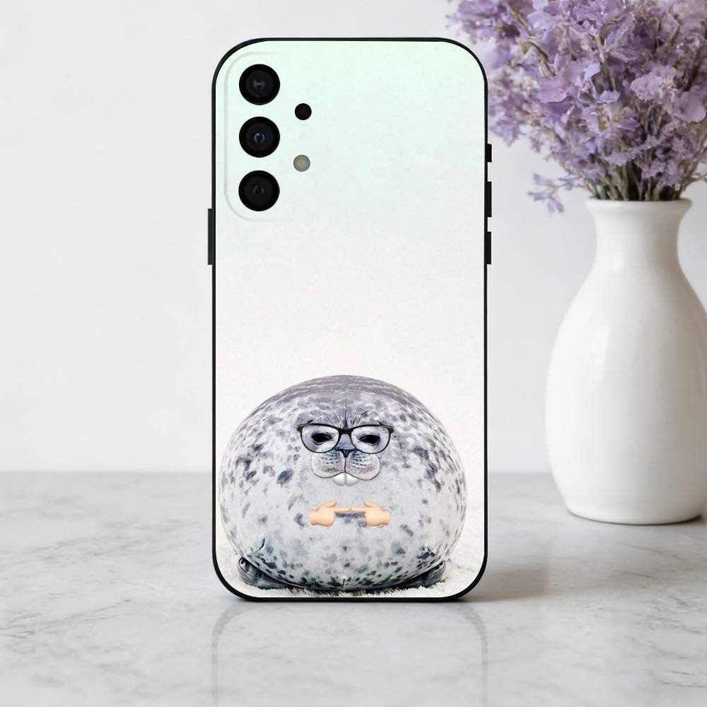 S-Seal F-Funny C-Cute Phone Case For Samsung Galaxy A73,A72,A71,A70,A53,A52,A51,Others Soft Black Cover