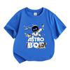 Kids Boys Girls Casual Astro Graphic T Shirt 100% Cotton Short Sleeve Crew Neck Tee Tops Cute Space Robot Pattern Summer Daily Wear for Children