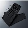 Pantaloni della tuta casual estivi da uomo in seta ghiacciata, sottili e traspiranti, con gamba dritta, tasche con cerniera e polsini.