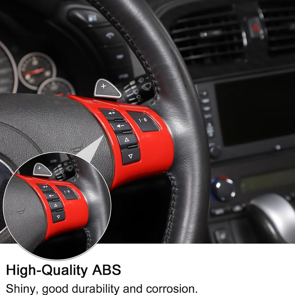 PIUGILH Car Interior Button Frame Cover for Corvette C6 Z06 ZR1 2005-2013 Interior Accessories, Sport Style Decoration Cover