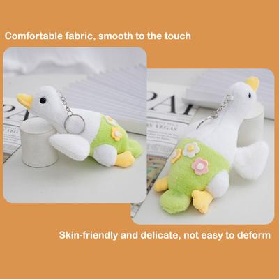 Cute Flower Goose Plush Toys Soft Stuffed Kawaii Small Animal Doll Cartoon Bag Keychain Charms For Kids Girls Christmas Gifts
