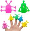 10Pcs Cute Monster Finger Topper Toys Soft Rubber Stretchy Fidget For Kids Birthday Party Favors Guests Gifts Goodies Toys