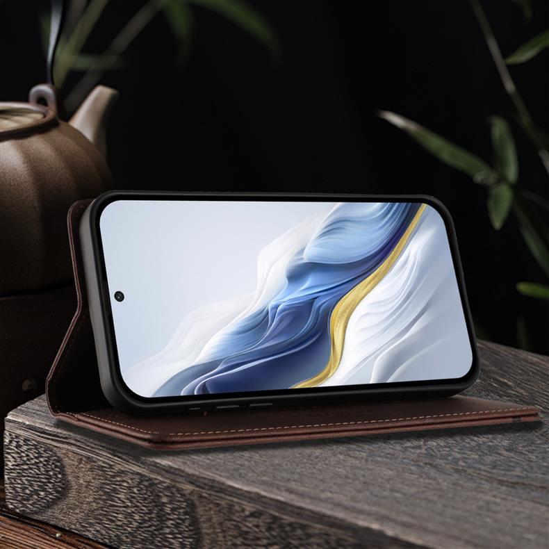 Applicable iPhone 17 pro max Solid Color Strong Magnetic Anti-Skimming Leather Case16E Full protection against falls