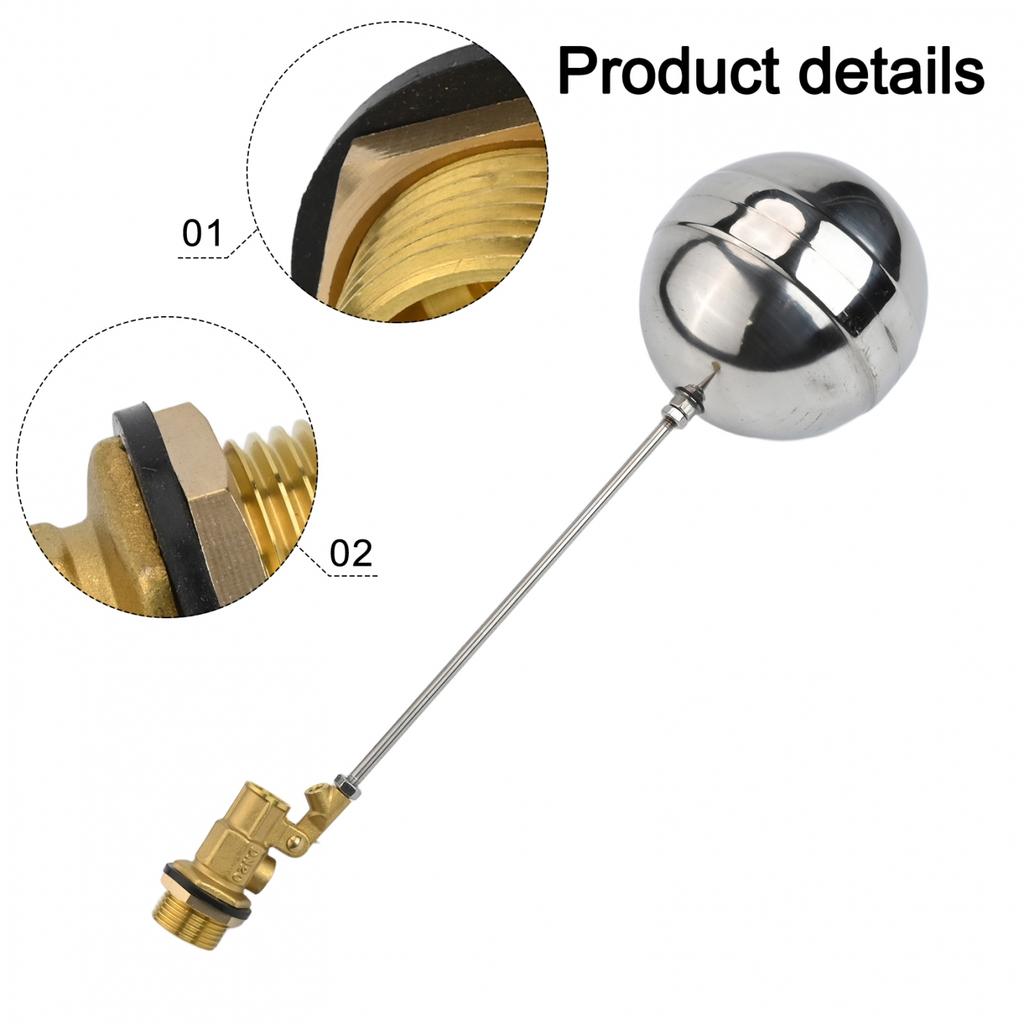 Float Valve for Water Tanks 34 Inch Stainless Steel and Brass Construction