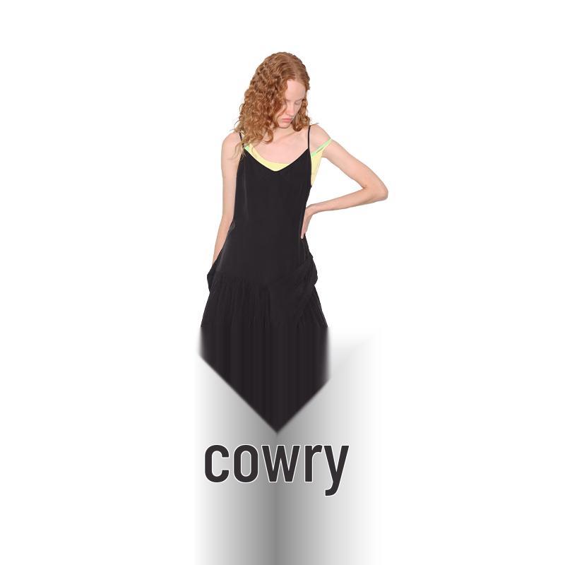 

GREEN BELT City Roam 2025 Summer Lyocell Irregular Sling Dress L