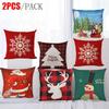 Stylish Snowman And Santa Christmas Pillow Covers For Couch Sofa Festival Decor