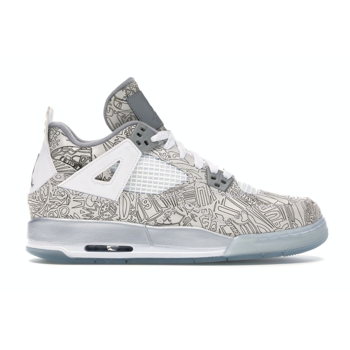 

Детские кроссовки Air Jordan 4 Retro BG 30th Anniversary Laser Белый хром металлик-серебро 705334-105