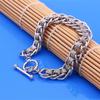 Trendy Italy Men's Bracelets 10 Mm 925 Sterling Silver Handmade Woven Loop Cuban Link Chain Necklace Jewelry