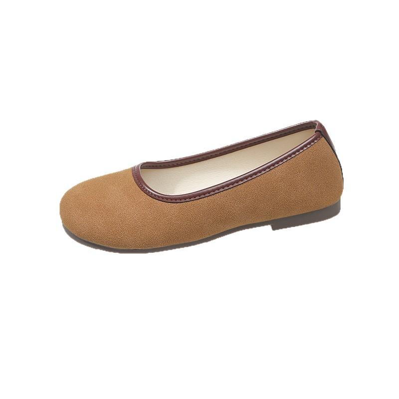 French gentle shallow mouth single shoes female 2025 new summer and autumn fairy wind soft flat-soled beanie shoes one pedal grandma shoes