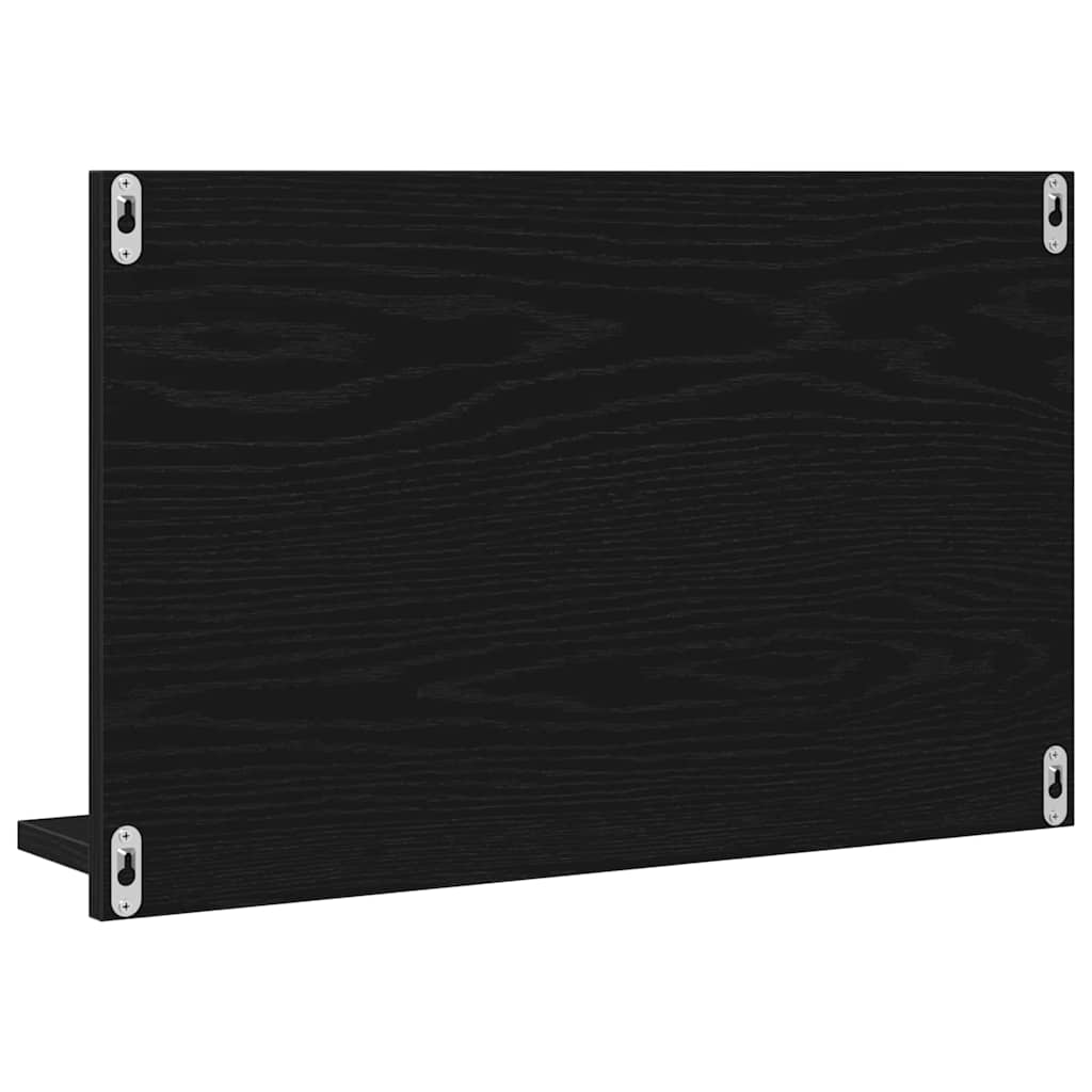 Mirror Cabinet with Shelf Black Oak Effect 60 x 10.5 x 37 cm