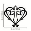 Vintage Heart Cross Metal Wall Art Sign, Home Decor Gift for Farmhouse Cafe Bar