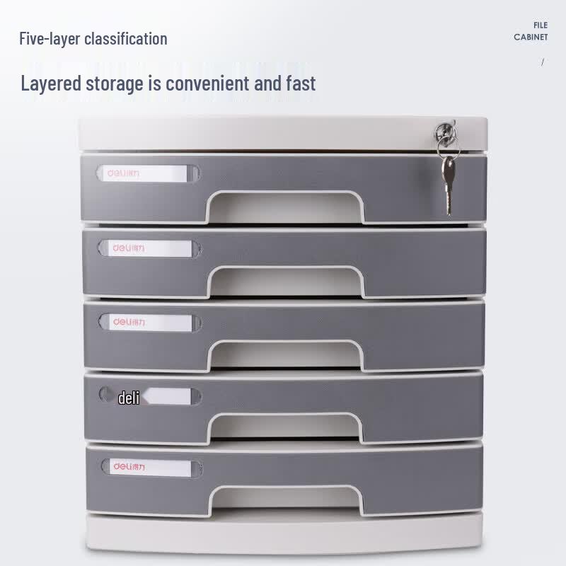 Deli 5-Layer Locking Desktop File Cabinet
