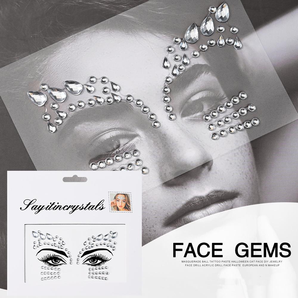 Eco-Friendly Masquerade Acrylic Face Diamond Stickers