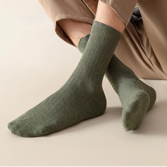 

1 пара мужских деловых носков средней длины без запаха, ретро, ​​высокая эластичность, противоскользящие, дышащие, мягкие, впитывающие пот, противоусадочные, спортивные хлопковые носки