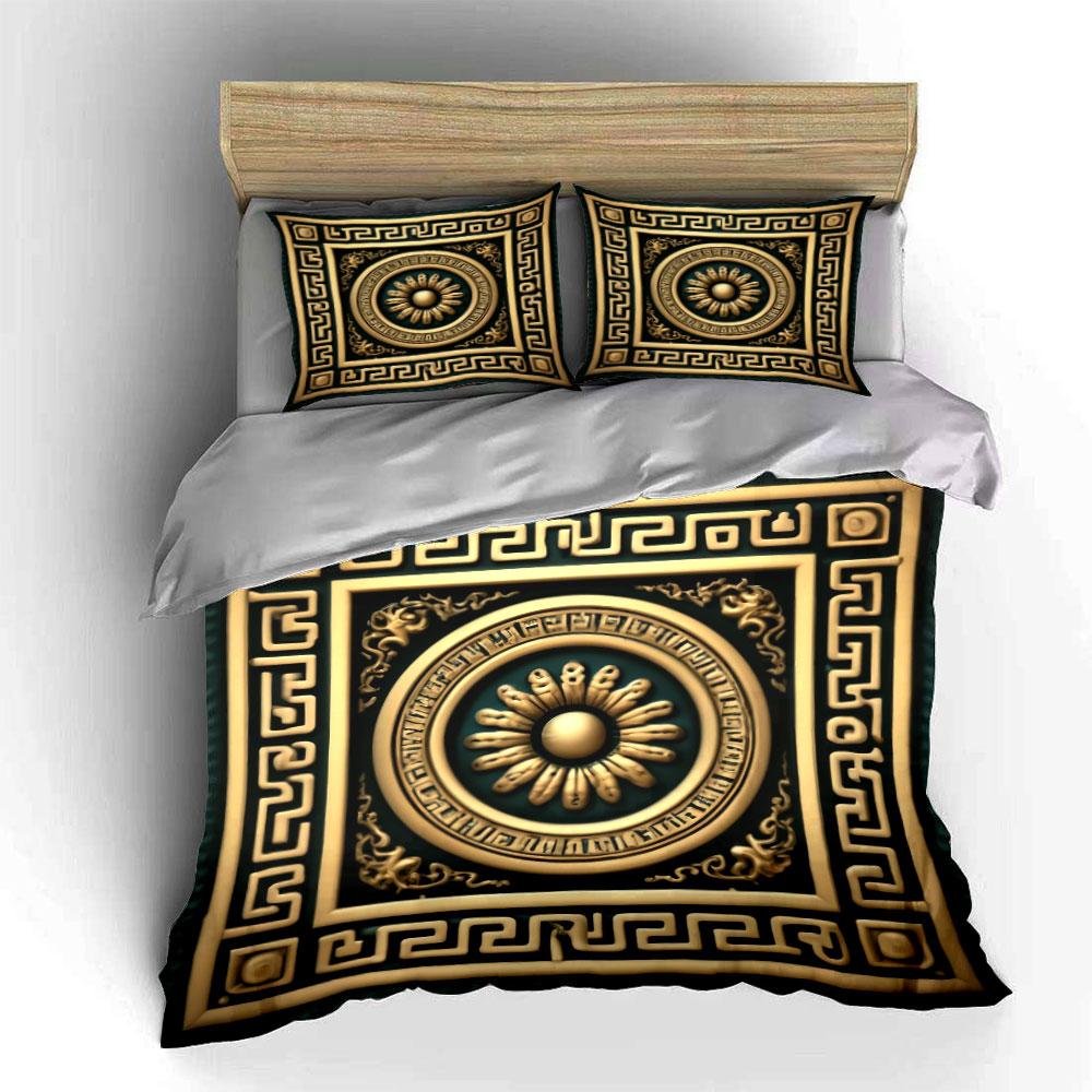 Gold Floral Medallion Pattern. Bedding Sets Duvet Cover Sets Duvet Covers Pillowcases(1*Duvet Cover 2*Pillowcases Without Duvet Insert)