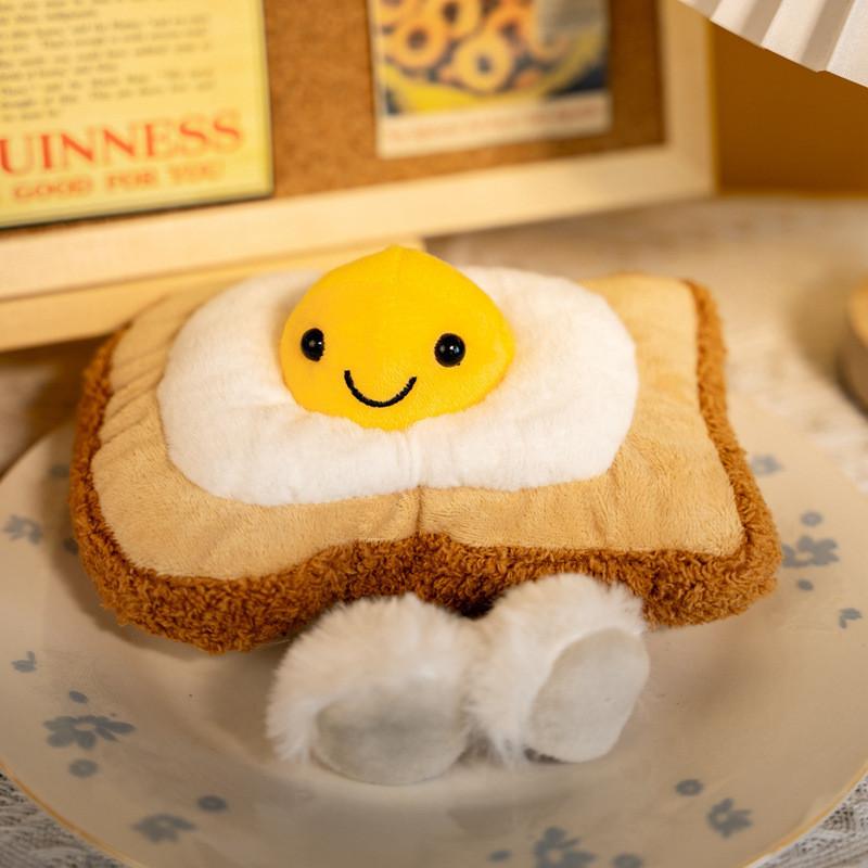Toast Eggs Fried Plush Breakfast Toy With Face Girls Bedroom Decoration Gift