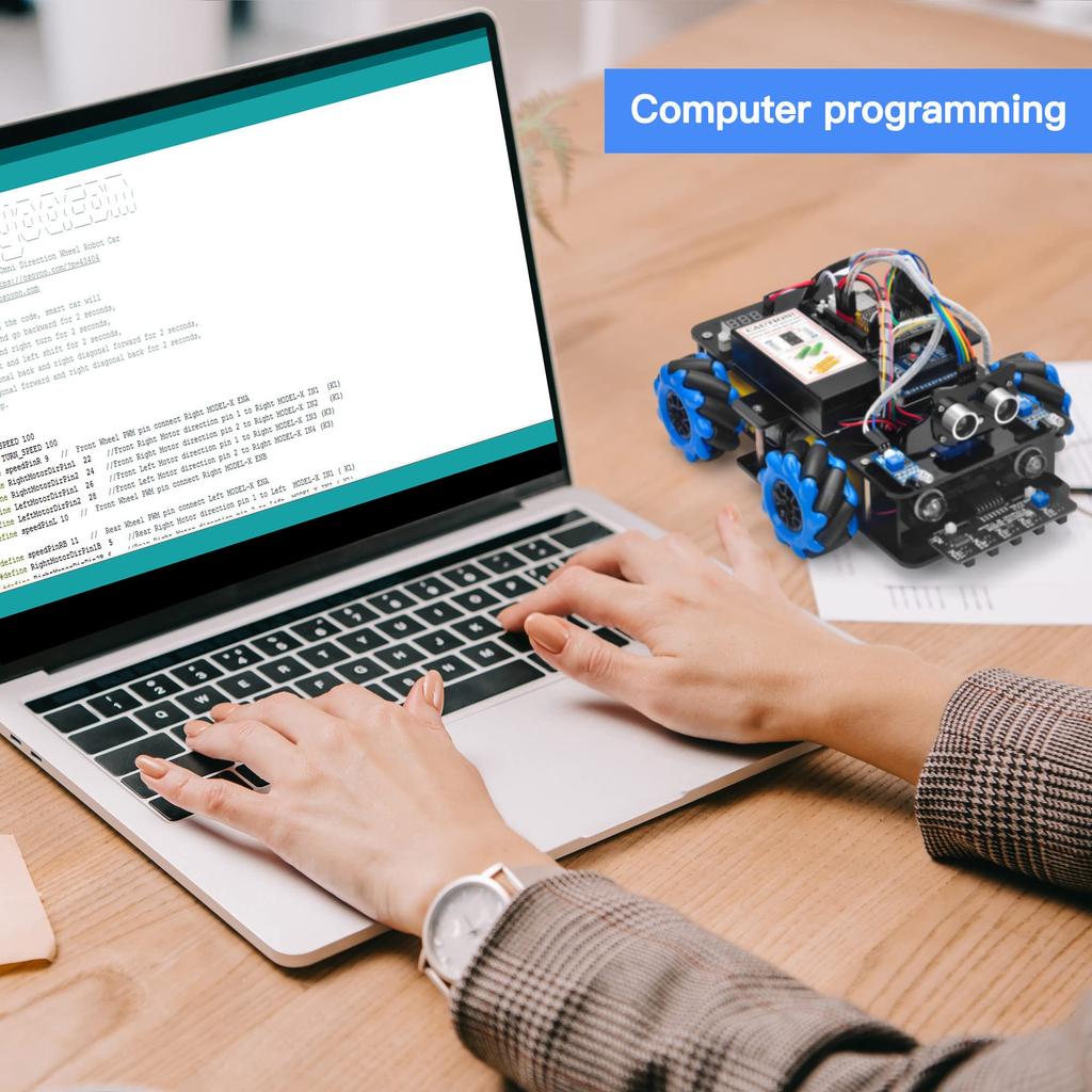 OSOYOO Mecanum Wheel Robot Car Chassis for DC9V Smart Mini Dolly STEM Building Compatible with Raspberry Omnidirectional DIY Wheels Arduino, 4WD,