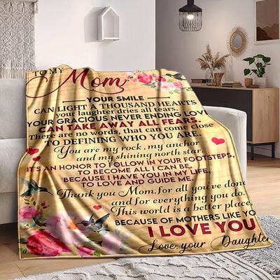 1pc Mom Appreciation Quote Blanket - Perfect Gift for Birthdays, Christmas & Halloween- Soft, Warm & Versatile Yy250909093