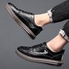 Cowhide Men's Shoes Men's Casual Leather Shoes Leather Men's Lace-up New Shoes Men's Trendy Inner Heightened Board Shoes Trendy