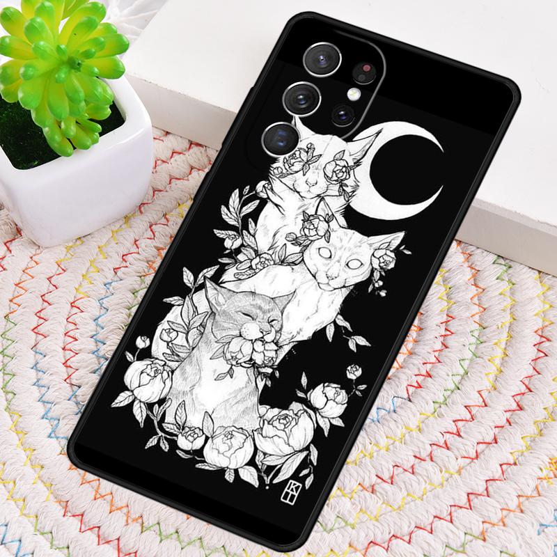 Witches Cat Moon TPU Phone Case For Samsung Galaxy Note 10 Pro S26 S25 S24 S23 S22 Ultra Plus S21 FE S20 Shockproof Cover