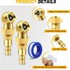 Quick Release 1/4NPT Brass Air Nozzle Coupler Corrosion Resistant Easy Tool Free Installation for Tire Inflators and Pum