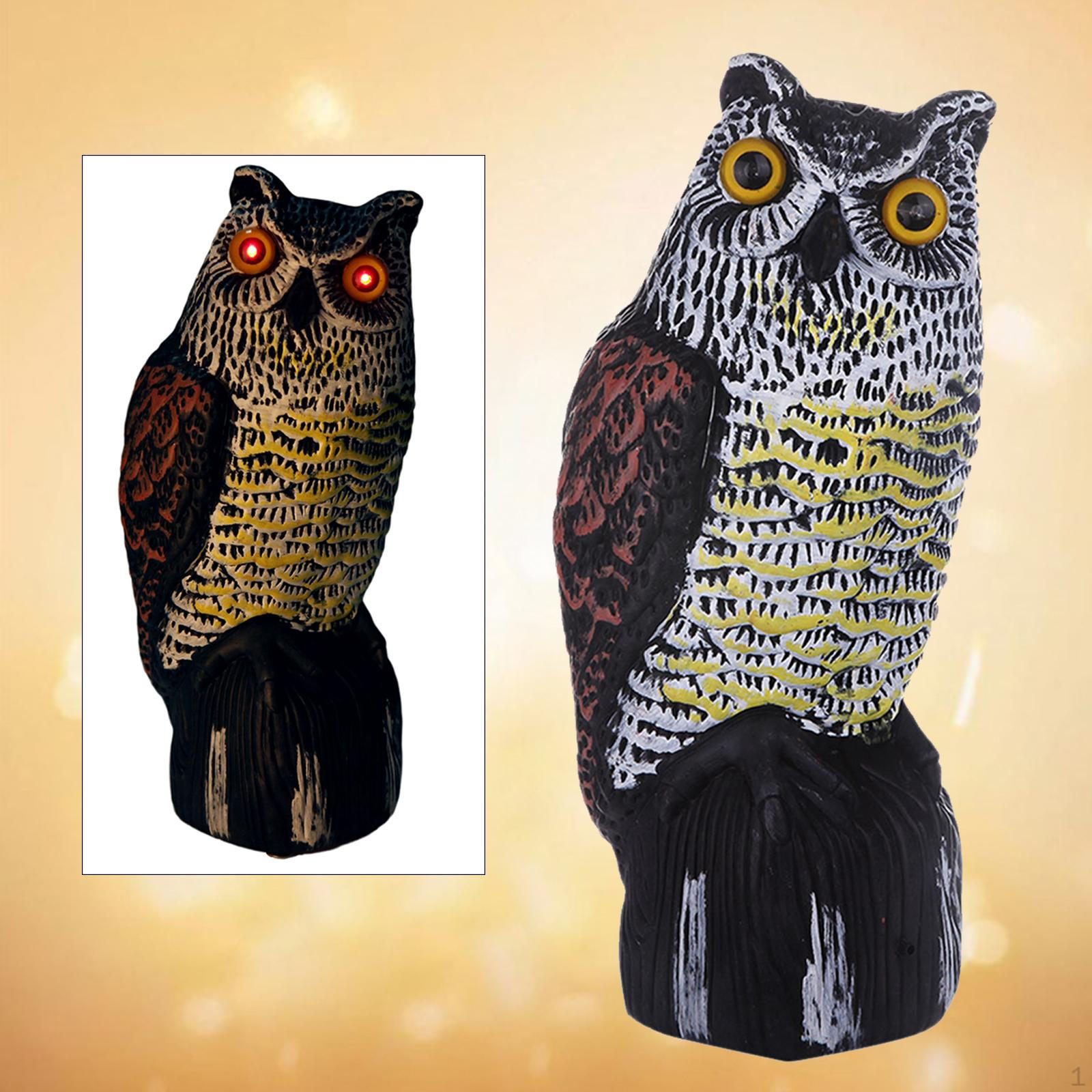 

Owl Bird Scarecrow Decoy with Glow and Vocal,Plastic Deterrents, Nature Enemy for Outdoor