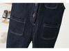 2025 Winter Korean-Style Denim Composite Velvet Overalls for Boys and Girls