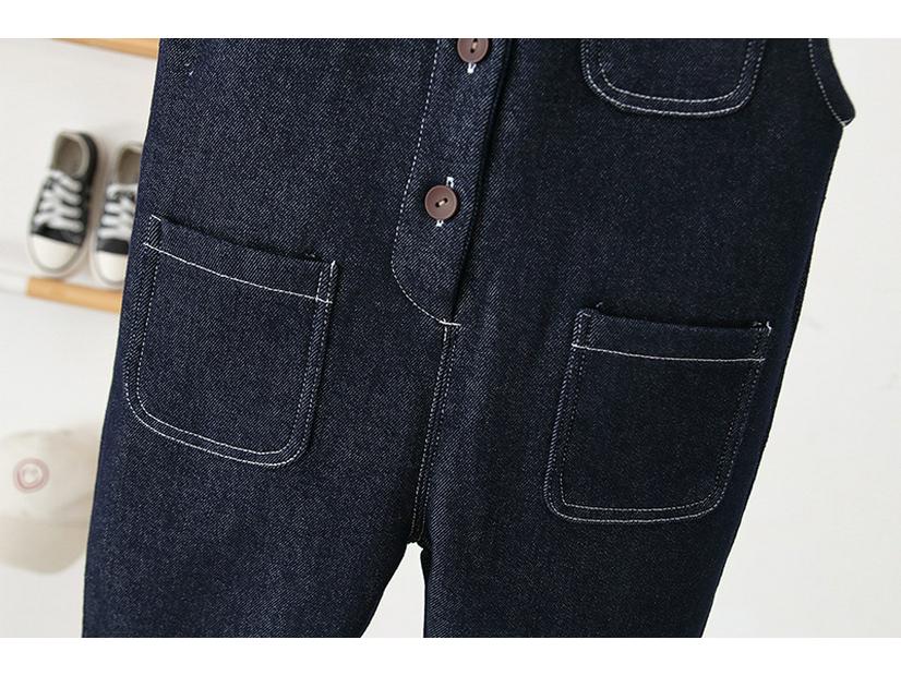 2025 Winter Korean-Style Denim Composite Velvet Overalls for Boys and Girls