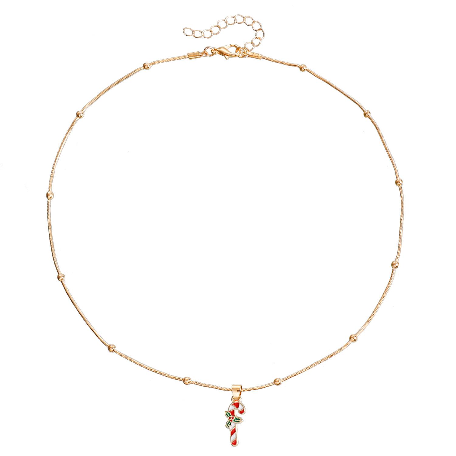 

Рождественское ожерелье, Темпераментное ретро круглое ожерелье-цепочка на ключицу со змеей, Универсальное ожерелье с Сантой и снежинкой с капающим маслом