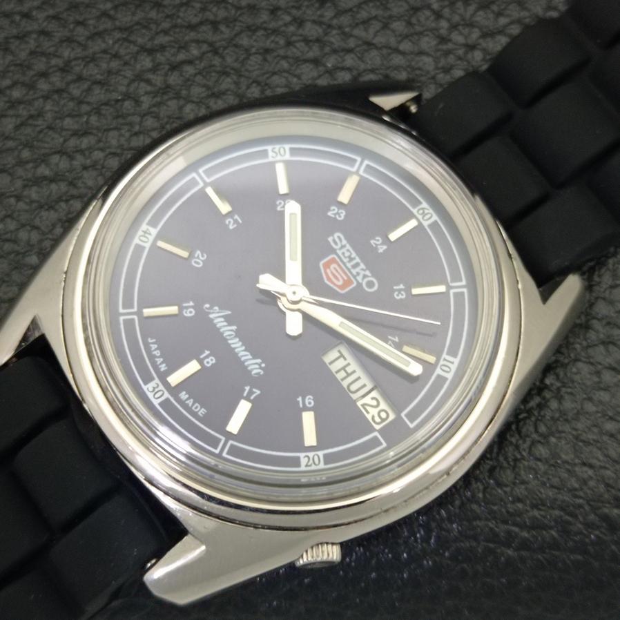USED JAPAN SEIKO 5 AUTOMATIC 6119C MENS DAY/DATE BLUE DIAL WATCH A427851-2 R1054-a427851