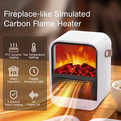 Krb Elektrický ohřívač Teplý dmychadlo Ventilátor Přenosný Stolní Domácí Domácí Vytápění Sporák Radiátor Plamen Ohřívač