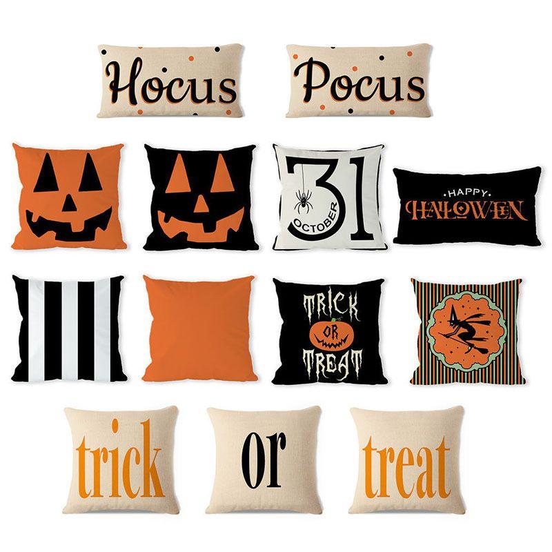 Halloween Pumpkin Sofa Cushion Covers Perfect For Seasonal Decor**