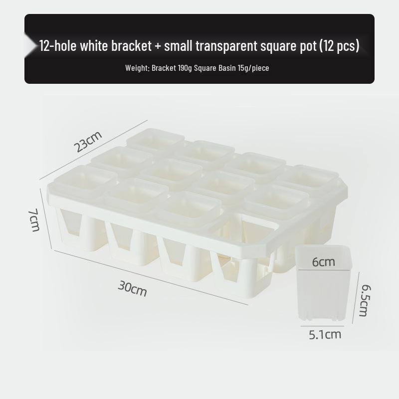 Small Black Square Succulent Seedling Tray - Thickened Plastic Pot Stand & Water Catcher