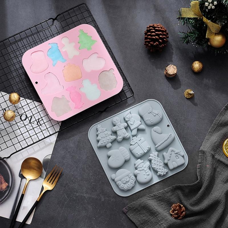 Christmas Theme Silicone Mold Cake Cupcake Chocolate Baking Fondant Mould
