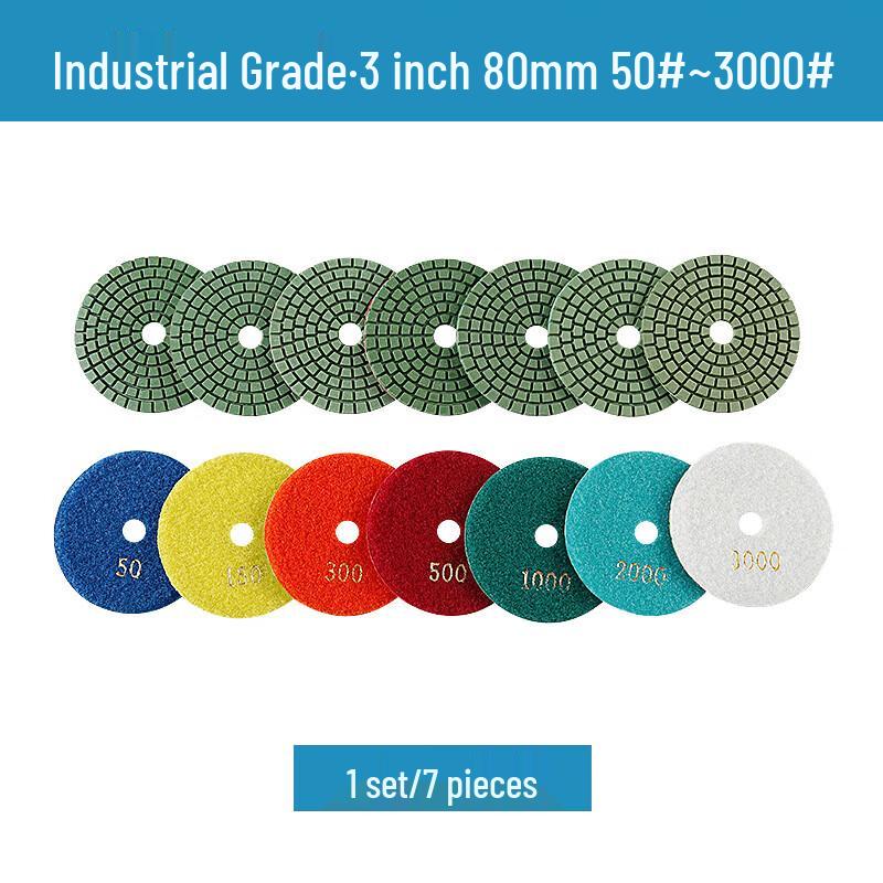 Bangwo 3-inch 7-Piece Wet Polishing Pad Set