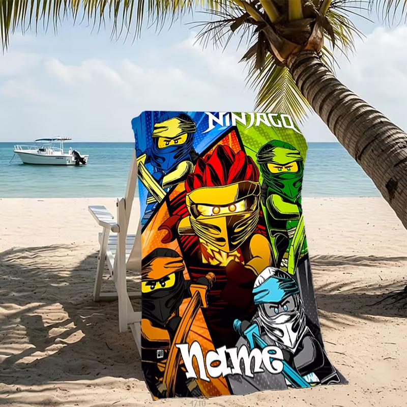 Customizable personalized beach towels Lego Ninjago themed designs.Suitable for the beach, yoga, sports;ideal as beach accessories
