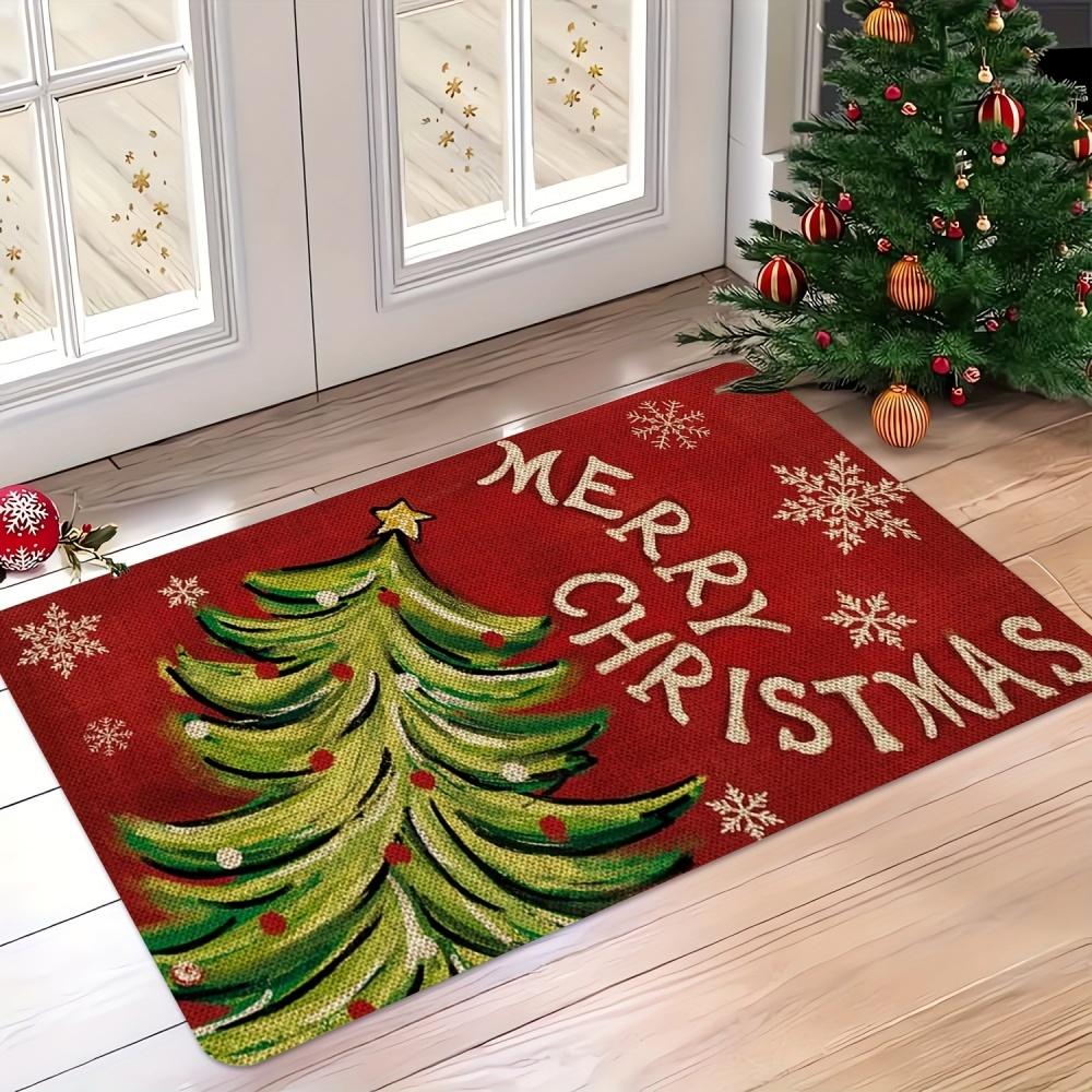 Dachshund Dog Doormat Christmas Welcome Rug Snowflake Lettering Winter Area Rug Laundry Room Studio Garage Home Floor Pad