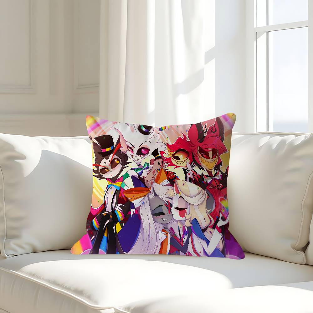 Аниме H-Hazbin H-Hotel Наволочка Съемный Моющийся Чехол для Подушки – Всесезонный Мягкий Лен 16x16Inch