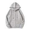 Spring and Autumn Cardigan Sweater Men's Hooded Zipper Sports Heavy Gray Jacket Men