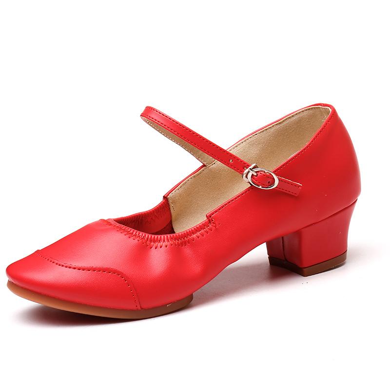 Letnie buty do tańca Damskie buty do tańca kwadratowego Buty do tańca na miękkiej podeszwie Buty do tańca na średnim obcasie Buty do występów na scenie