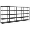 Day and Night - Day and Night Storage Shelves 5 Levels Black Plastic 340x40x185cm