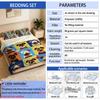 3PCS Colorful Plaid Cartoon Dog Star Duvet Cover Set, No Insert, Soft Machine Washable Bedding Decor