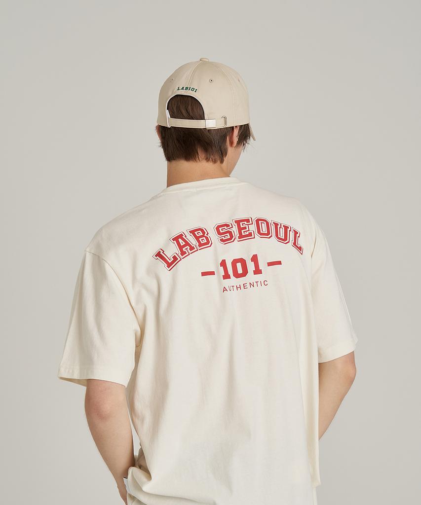 LAB101 Seoul Logo Washed Ball Cap - Beige