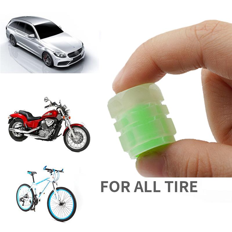 Motorcycle Car Luminous Tire Valve Caps Fluorescent Night Glowing Bicycle Motor Bike Wheel Tyre Hub Valve Stem Caps Decor